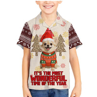 Chihuahua The Most Beautiful Time Xmas Christmas Family Matching Mermaid Dress and Hawaiian Shirt Xmas Holiday Patterns - Wonder Print Shop