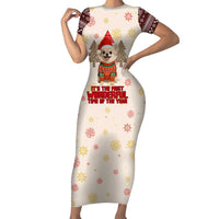 Chihuahua The Most Beautiful Time Xmas Christmas Family Matching Short Sleeve Bodycon Dress and Hawaiian Shirt Xmas Holiday Patterns - Wonder Print Shop