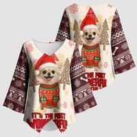 Chihuahua The Most Beautiful Time Xmas Christmas Kimono Sleeve Blouse Xmas Holiday Patterns - Wonder Print Shop