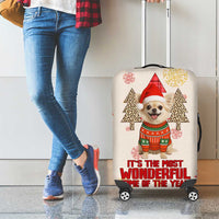 Chihuahua The Most Beautiful Time Xmas Christmas Luggage Cover Xmas Holiday Patterns - Wonder Print Shop