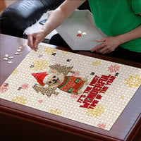 Chihuahua The Most Beautiful Time Xmas Christmas Puzzle Xmas Holiday Patterns - Wonder Print Shop