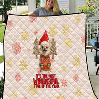 Chihuahua The Most Beautiful Time Xmas Christmas Quilt Xmas Holiday Patterns - Wonder Print Shop