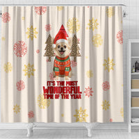 Chihuahua The Most Beautiful Time Xmas Christmas Shower Curtain Xmas Holiday Patterns - Wonder Print Shop