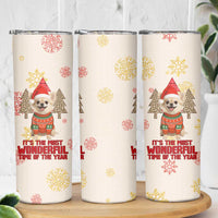Chihuahua The Most Beautiful Time Xmas Christmas Skinny Tumbler Xmas Holiday Patterns - Wonder Print Shop