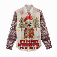 Chihuahua The Most Beautiful Time Xmas Christmas Women Casual Shirt Xmas Holiday Patterns - Wonder Print Shop
