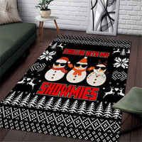 Chillin With My Snowmies Christmas Area Rug Xmas Holiday Patterns - Wonder Print Shop