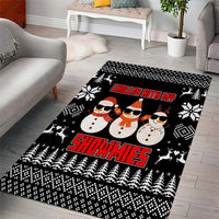 Chillin With My Snowmies Christmas Area Rug Xmas Holiday Patterns - Wonder Print Shop