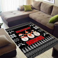 Chillin With My Snowmies Christmas Area Rug Xmas Holiday Patterns - Wonder Print Shop