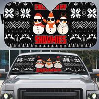 Chillin With My Snowmies Christmas Auto Sun Shade Xmas Holiday Patterns - Wonder Print Shop