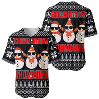 Chillin With My Snowmies Christmas Baseball Jersey Xmas Holiday Patterns - Wonder Print Shop