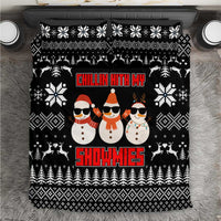 Chillin With My Snowmies Christmas Bedding Set Xmas Holiday Patterns - Wonder Print Shop