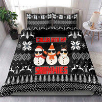 Chillin With My Snowmies Christmas Bedding Set Xmas Holiday Patterns - Wonder Print Shop