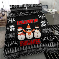 Chillin With My Snowmies Christmas Bedding Set Xmas Holiday Patterns - Wonder Print Shop