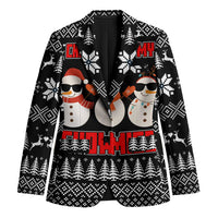 Chillin With My Snowmies Christmas Blazer Xmas Holiday Patterns - Wonder Print Shop