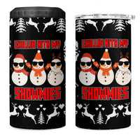 Chillin With My Snowmies Christmas 4 in 1 Can Cooler Tumbler Xmas Holiday Patterns - Wonder Print Shop