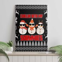 Chillin With My Snowmies Christmas Canvas Wall Art Xmas Holiday Patterns - Wonder Print Shop