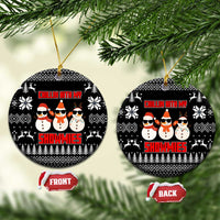 Chillin With My Snowmies Christmas Ceramic Ornament Xmas Holiday Patterns - Wonder Print Shop