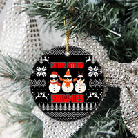 Chillin With My Snowmies Christmas Ceramic Ornament Xmas Holiday Patterns - Wonder Print Shop