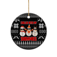 Chillin With My Snowmies Christmas Ceramic Ornament Xmas Holiday Patterns - Wonder Print Shop