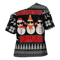 Chillin With My Snowmies Christmas Cross Shoulder Shirt Xmas Holiday Patterns - Wonder Print Shop
