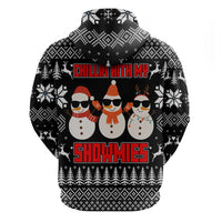 Chillin With My Snowmies Christmas Hoodie Xmas Holiday Patterns - Wonder Print Shop