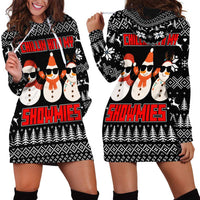 Chillin With My Snowmies Christmas Hoodie Dress Xmas Holiday Patterns - Wonder Print Shop