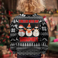 Chillin With My Snowmies Christmas Kid Ugly Christmas Sweater Xmas Holiday Patterns - Wonder Print Shop