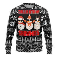 Chillin With My Snowmies Christmas Ugly Christmas Sweater Xmas Holiday Patterns - Wonder Print Shop