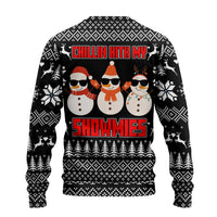 Chillin With My Snowmies Christmas Ugly Christmas Sweater Xmas Holiday Patterns - Wonder Print Shop