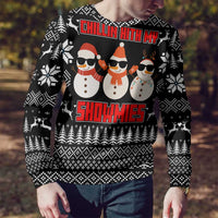 Chillin With My Snowmies Christmas Ugly Christmas Sweater Xmas Holiday Patterns - Wonder Print Shop
