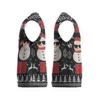 Chillin With My Snowmies Christmas Knitted V-Neck Vest Xmas Holiday Patterns - Wonder Print Shop