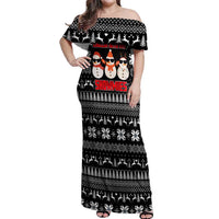Chillin With My Snowmies Christmas Off Shoulder Maxi Dress Xmas Holiday Patterns - Wonder Print Shop