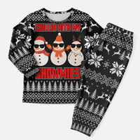 Chillin With My Snowmies Christmas Pajama Set Xmas Holiday Patterns - Wonder Print Shop