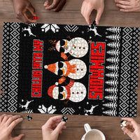 Chillin With My Snowmies Christmas Puzzle Xmas Holiday Patterns - Wonder Print Shop