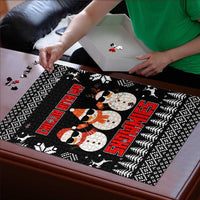 Chillin With My Snowmies Christmas Puzzle Xmas Holiday Patterns - Wonder Print Shop