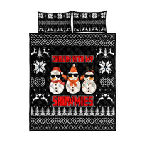 Chillin With My Snowmies Christmas Quilt Bed Set Xmas Holiday Patterns - Wonder Print Shop