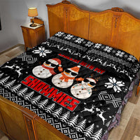 Chillin With My Snowmies Christmas Quilt Bed Set Xmas Holiday Patterns - Wonder Print Shop