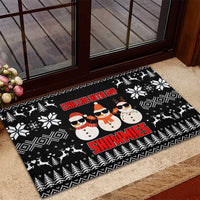 Chillin With My Snowmies Christmas Rubber Doormat Xmas Holiday Patterns - Wonder Print Shop