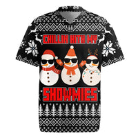 Chillin With My Snowmies Christmas Rugby Jersey Xmas Holiday Patterns - Wonder Print Shop