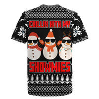 Chillin With My Snowmies Christmas Rugby Jersey Xmas Holiday Patterns - Wonder Print Shop