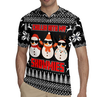 Chillin With My Snowmies Christmas Rugby Jersey Xmas Holiday Patterns - Wonder Print Shop