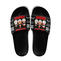 Chillin With My Snowmies Christmas Slide Sandals Xmas Holiday Patterns - Wonder Print Shop