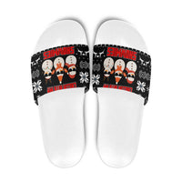 Chillin With My Snowmies Christmas Slide Sandals Xmas Holiday Patterns - Wonder Print Shop