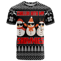 Chillin With My Snowmies Christmas T Shirt Xmas Holiday Patterns - Wonder Print Shop