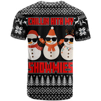 Chillin With My Snowmies Christmas T Shirt Xmas Holiday Patterns - Wonder Print Shop