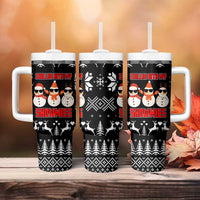 Chillin With My Snowmies Christmas Tumbler With Handle Xmas Holiday Patterns - Wonder Print Shop