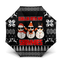 Chillin With My Snowmies Christmas Umbrella Xmas Holiday Patterns - Wonder Print Shop