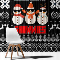 Chillin With My Snowmies Christmas Window Curtain Xmas Holiday Patterns - Wonder Print Shop