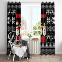 Chillin With My Snowmies Christmas Window Curtain Xmas Holiday Patterns - Wonder Print Shop