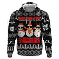 Chillin With My Snowmies Christmas Zip Hoodie Xmas Holiday Patterns - Wonder Print Shop